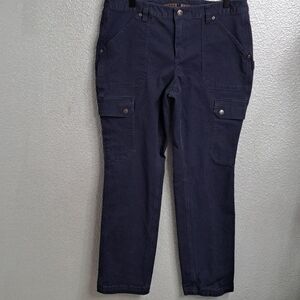 Duluth Trading Navy Blue Curvesetter Waistband Pants